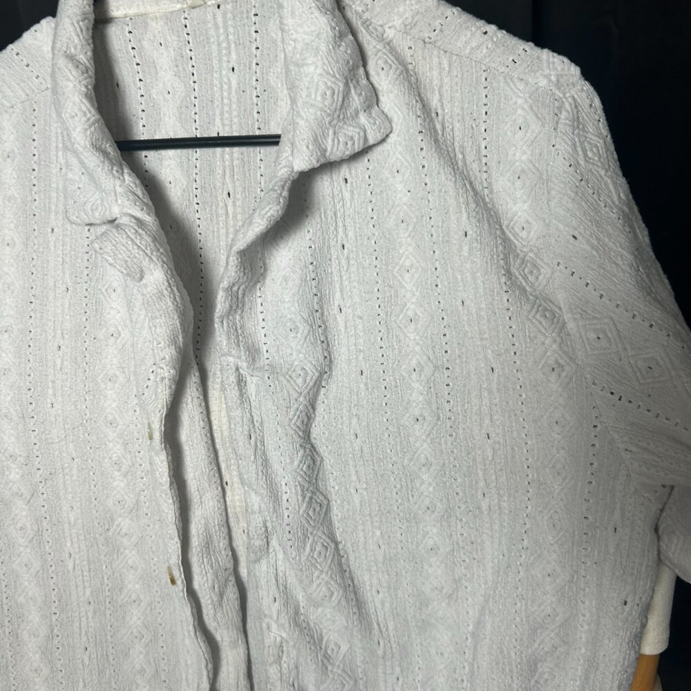 Lace-Style Button Up - Picture 3 of 6